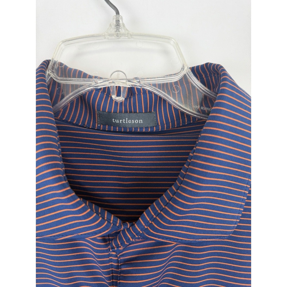 turtleson mens‎ polo short sleeve XL Navy With Orange stripes - Picture 3 of 8